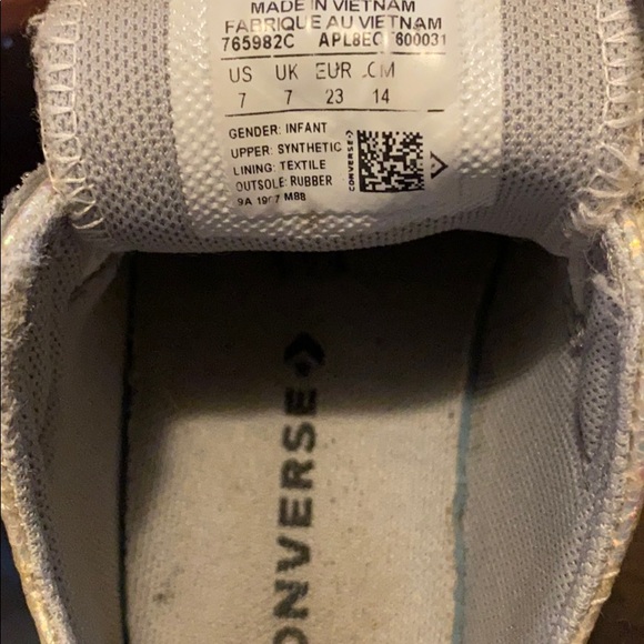 Toddler Girls Iridescent Sparkle Converse - Picture 5 of 5